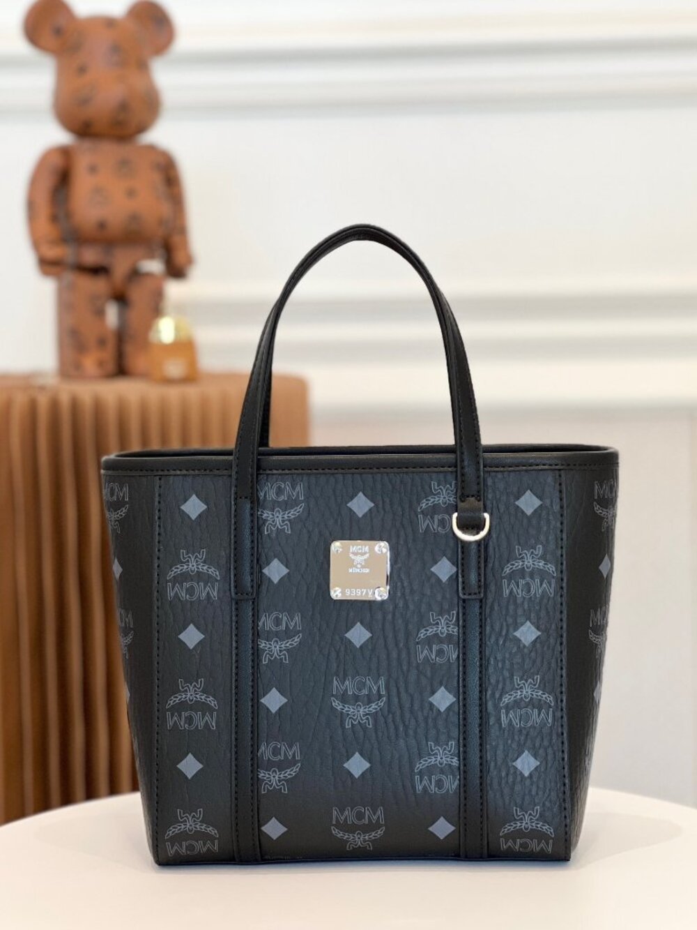 MCM Tote Bag Crossbody Bag Monogram Black